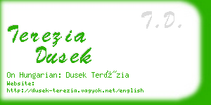 terezia dusek business card